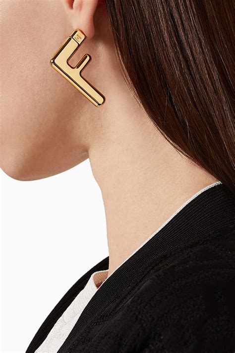 f is for fendi earrings|fendi pierced earrings.